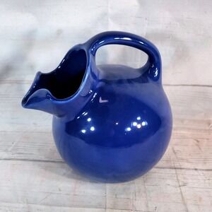 Vintage Shenango Pitcher China Ball Style Ceramic Navy
